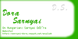 dora sarnyai business card